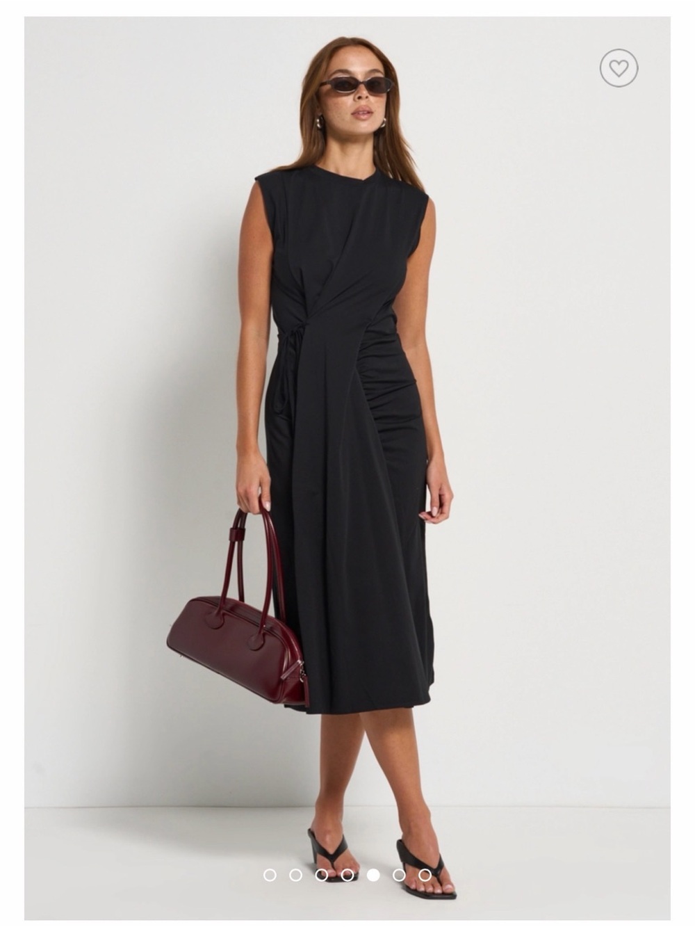 Modern Citizen Agnes Twist-Drape Jersey Dress In Black size large NWT